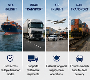 Sea road air and rail transport operations using Bill of Lading shipping documents